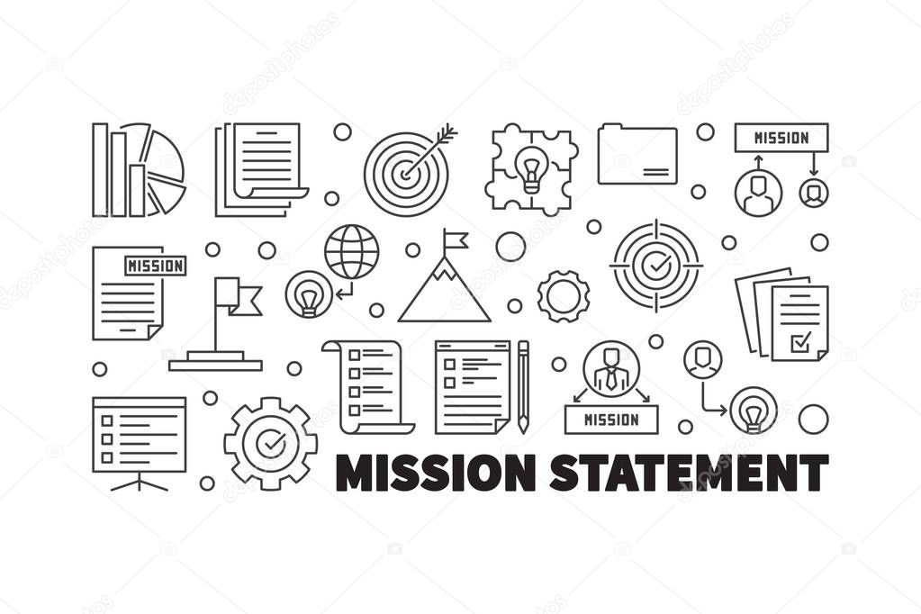 Mission Statement vector outline illustration or banner