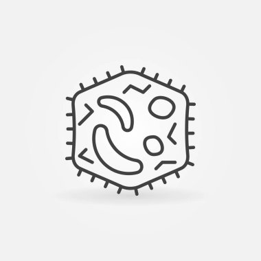 Bakteri satırı simgesi. Viroloji vektör anahat simgesini