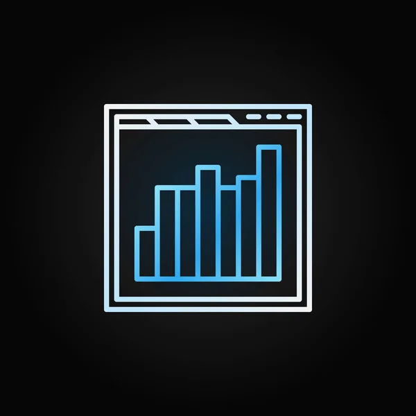 Браузер с иконкой векторной линии диаграммы или элементом дизайна — стоковый вектор