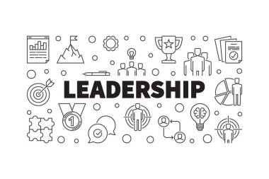 Liderlik yaratıcı yatay anahat illüstrasyon vektör