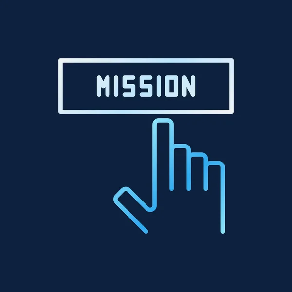 Mano y Misión vector de botón icono de línea de color — Vector de stock