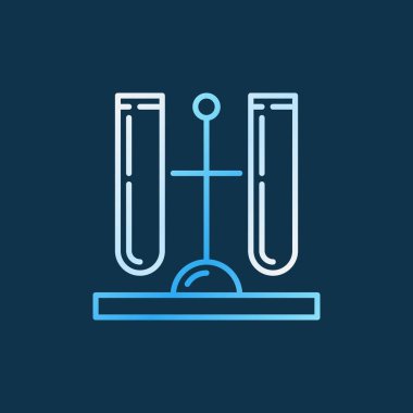 Tutucu anahat renkli simge üzerinde test tüpleri. Vektör simgesi