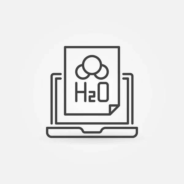 Portátil con h2o icono de concepto de esquema de vector de archivo — Archivo Imágenes Vectoriales