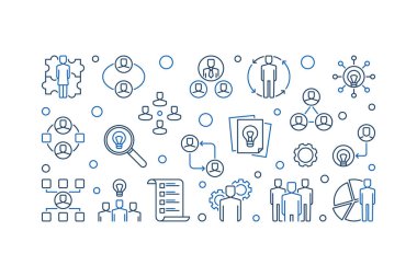 Vektör ticari işbirliği anahat çizim veya afiş