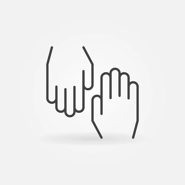 Hands vector concept outline icon or symbol — Stock Vector