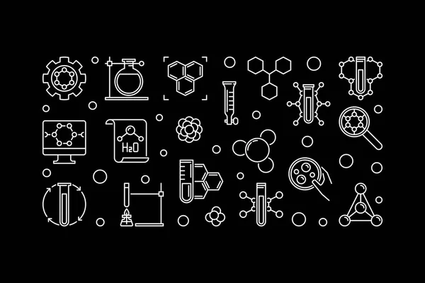 Vektor theoretische Chemie Konzept skizzieren Illustration — Stockvektor