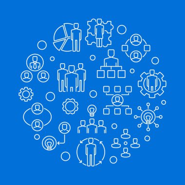 Vektör işbirliği yuvarlak anahat tarzı resimde 