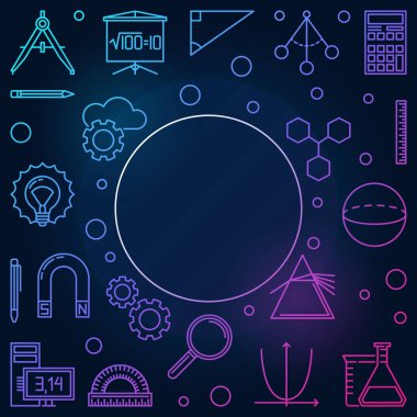 Yaratıcı renkli kare çerçeve kaynaklanıyor. Vektör hat illüstrasyon