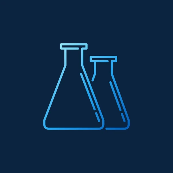 Konische Flaschen Vektor Umriss blau kreative Symbol oder Logo-Element — Stockvektor