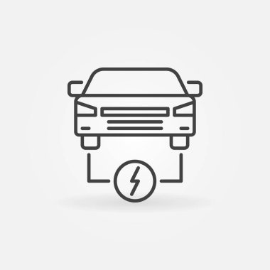 Elektrikli otomobil simgesi. Vektör Ev oturum açma ince çizgi stili