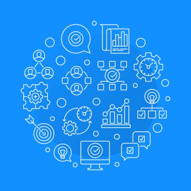 Vektör Business Consulting anahat illüstrasyon yuvarlak