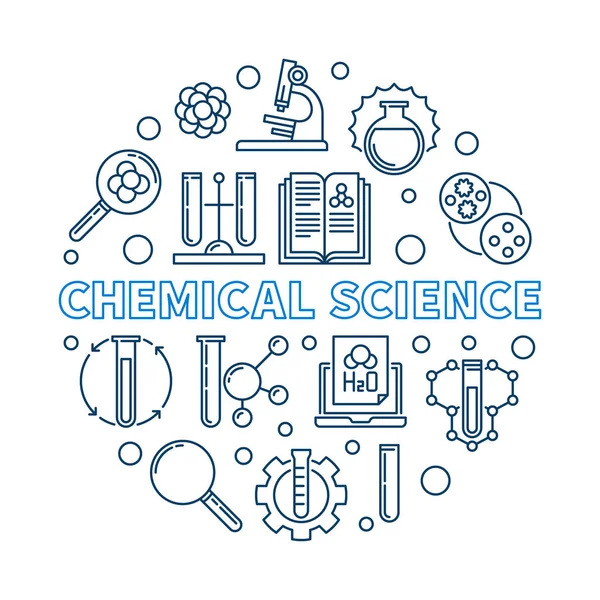 Χημικών Επιστημών διάνυσμα γύρο εικονογράφηση σε στυλ διάρθρωσης — Διανυσματικό Αρχείο