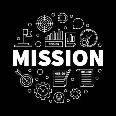 Görev Anahat illüstrasyon. Vektör iş sembolü