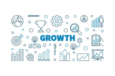 Vektör büyüme kavramı yaratıcı anahat çizim veya afiş