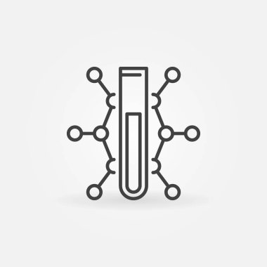 Kimyasal formül vektör simgesi ince çizgi tarzı ile test tüpü