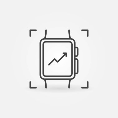 Akıllı izle anahat simgesi. Vektör smartwatch sembolü