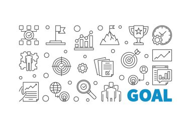 Hedef vektör anahat en az banner veya illüstrasyon