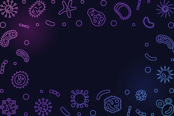 Bakterien kreativen Hintergrund. Illustration der Vektormikrobiologie — Stockvektor