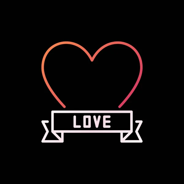 Miłość serce wektor kolorowy element ikona lub logo w stylu cienkich linii — Wektor stockowy