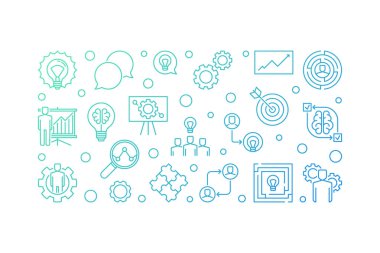 İş çözümleri vektör renkli resim veya bayrak