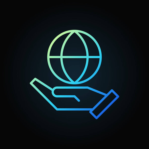 Синий вектор контура шара
