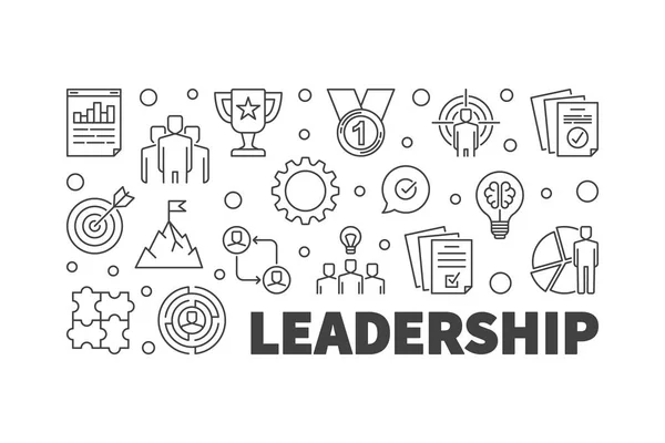 Ilustración de vector de liderazgo o banner en estilo de esquema — Vector de stock