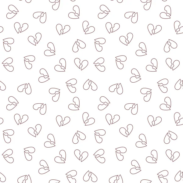 Vector Heartbreak esquema concepto patrón sin costuras — Archivo Imágenes Vectoriales