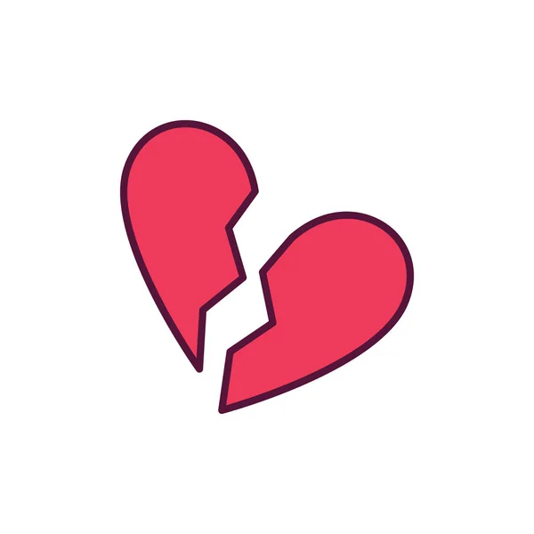 Broken Heart vector creative icon on white background — Stock Vector