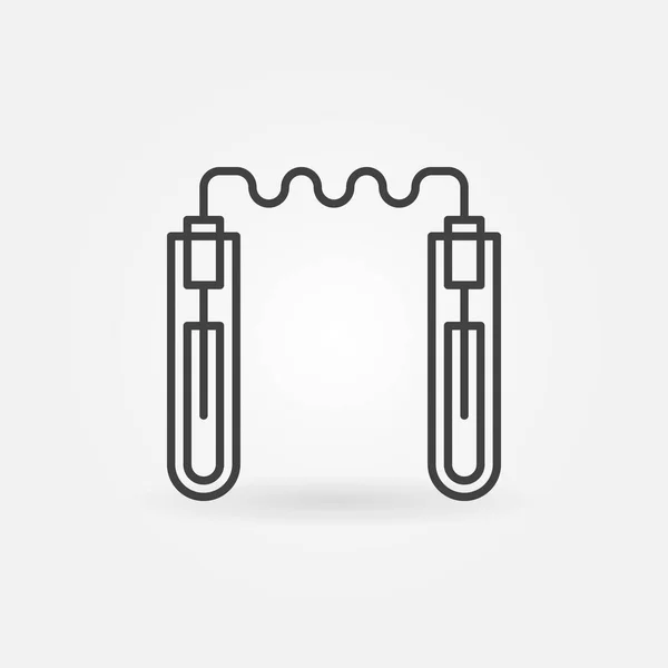 Icono de tubos de ensayo conectados. Símbolo vectorial en estilo de línea fina — Vector de stock