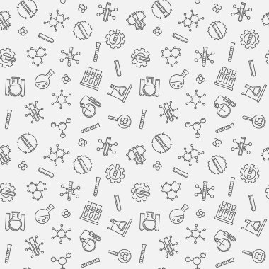 Kimya çizgi deseni - vektör kimyasal sorunsuz arka plan