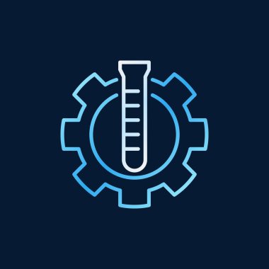 Karikatür anahat renkli simge ile tüp. Vektör simgesi