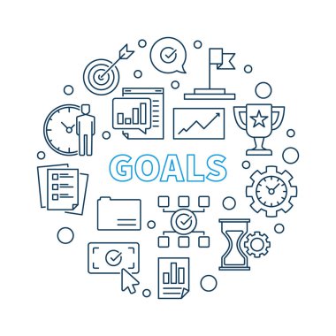 Gol anahat tarzı dairesel illüstrasyon vektör