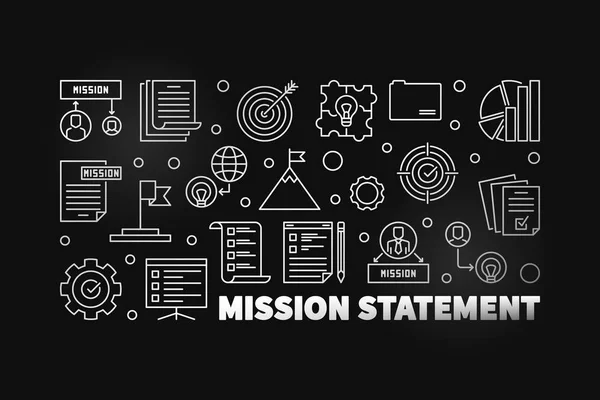 Vector Misión Declaración esquema moderno ilustración o bandera — Vector de stock