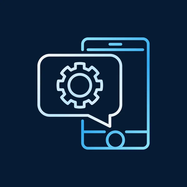 Smartphone con el icono del contorno colorido del vector de la burbuja del habla — Archivo Imágenes Vectoriales
