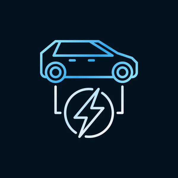 Elektrische auto gekleurd pictogram. Vector all-elektrische auto overzicht teken — Stockvector