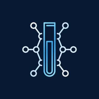 Kimyasal formül mavi anahat kavramı simge ile tüp