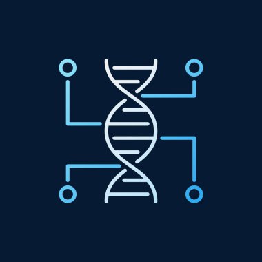 Genetik test vektör renkli anahat simgesi. DNA çizgi işareti