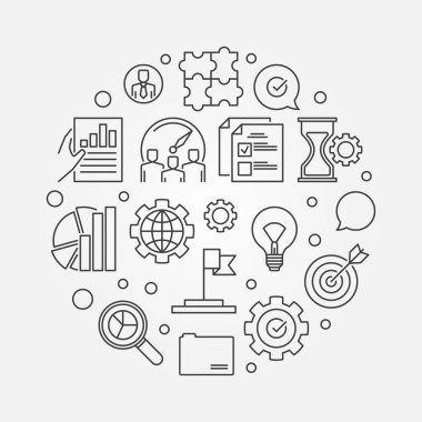 Şirket Değerlerimiz dairesel hat illüstrasyon vektör