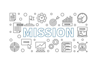 Görev Anahat modern afiş. Vektör iş çizim