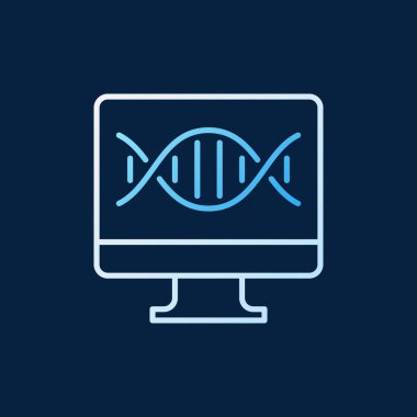 PC koyu arka plan üzerindeki Dna vektör renkli çizgi simgesiyle
