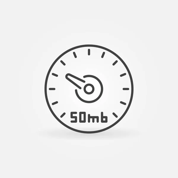 Ταχύτητα δοκιμής διάνυσμα γραμμική εικονίδιο. 50 mb Internet ταχύτητας — Διανυσματικό Αρχείο
