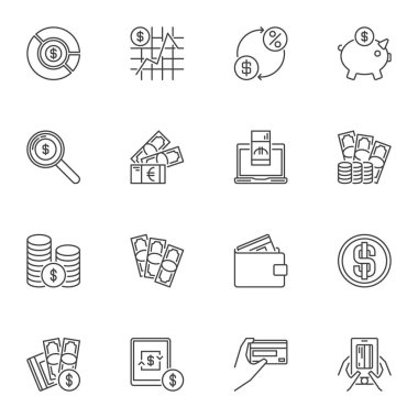 Para anahat simgelerini belirlemek. Ödeme kavramı Hat Semboller Vektör