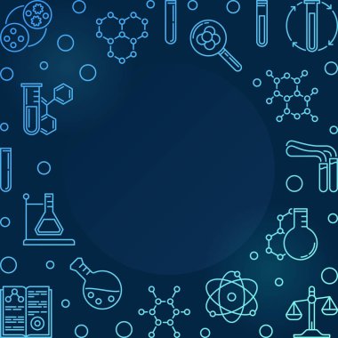 Kare kimya illüstrasyon mavi - kimyasal çerçeve vektör 