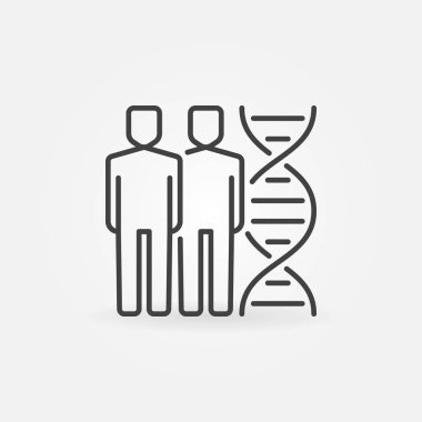 Dna vektör kavramı anahat simgesi olan iki kişi