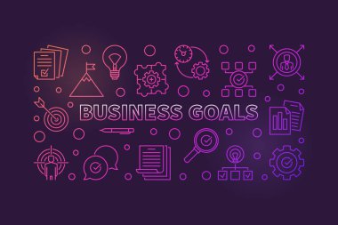 İş hedefleri yatay renkli çizgi çizim veya afiş