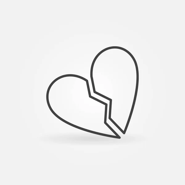 Broken Heart vector concept icon in thin line style — Stock Vector