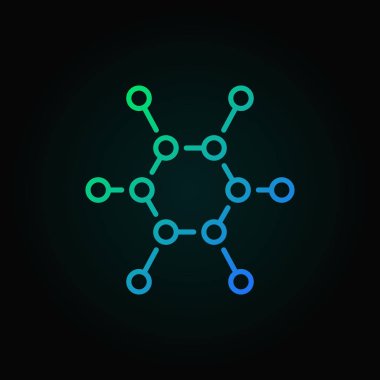 Kimyasal yapısı vektör renkli anahat simgesini veya logo öğesini