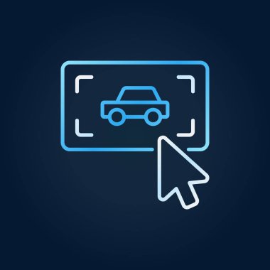 Bir araba vektör yaratıcı anahat simgesi düğmesini tıklayın