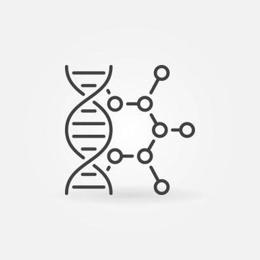 DNA molekülü vektör satırı simgesi ile. Genetik mühendisliği işareti