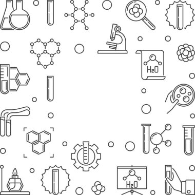 Kimya anahat vektör kare afiş ile boş alanı